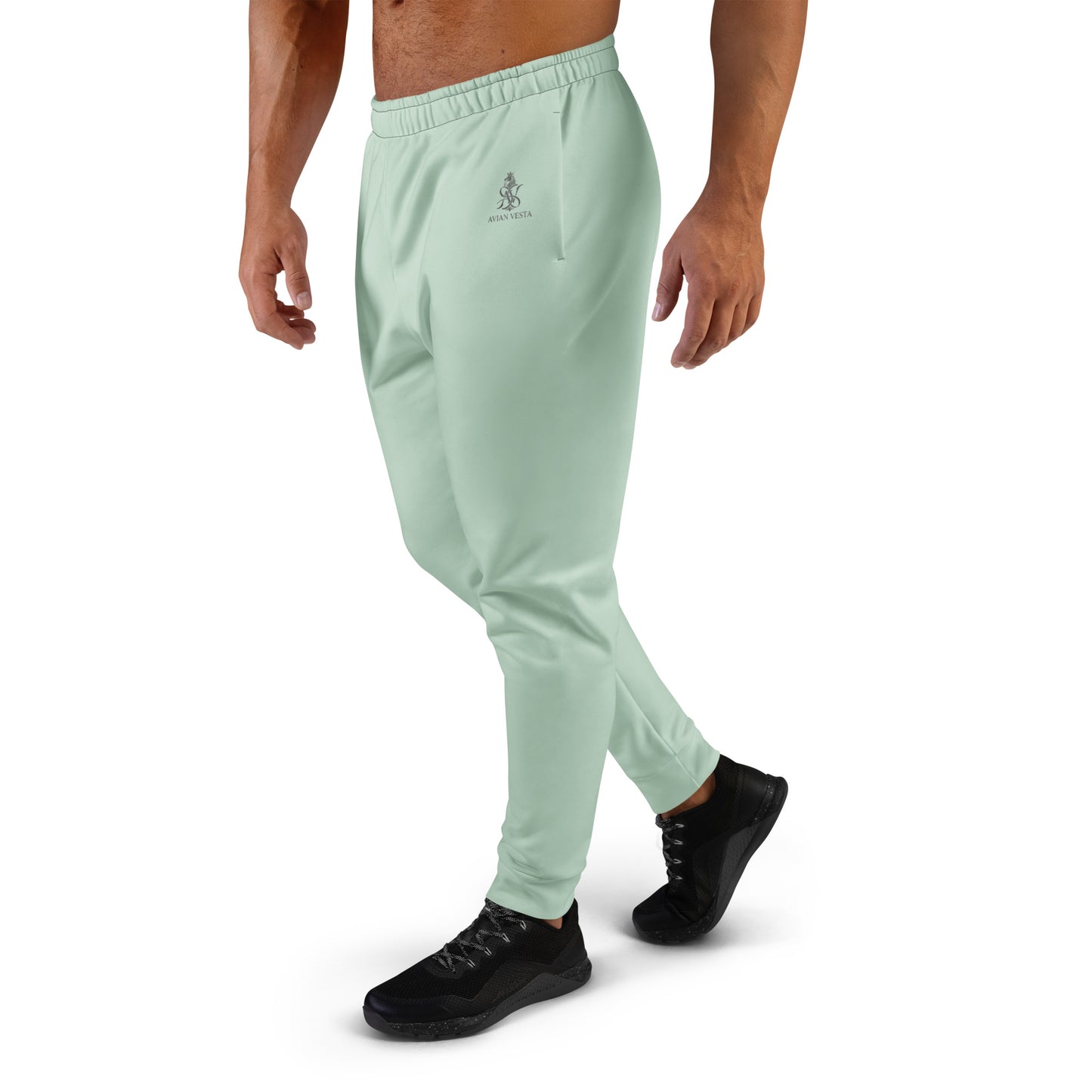 Side view of Avian Vesta Edgewater joggers showing tapered leg and modern silhouette
