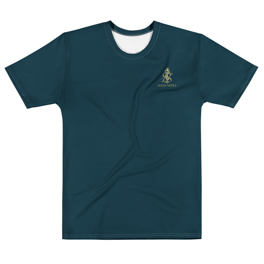 Avian Vesta Blue Whale signature crewneck t-shirt with gold chest logo