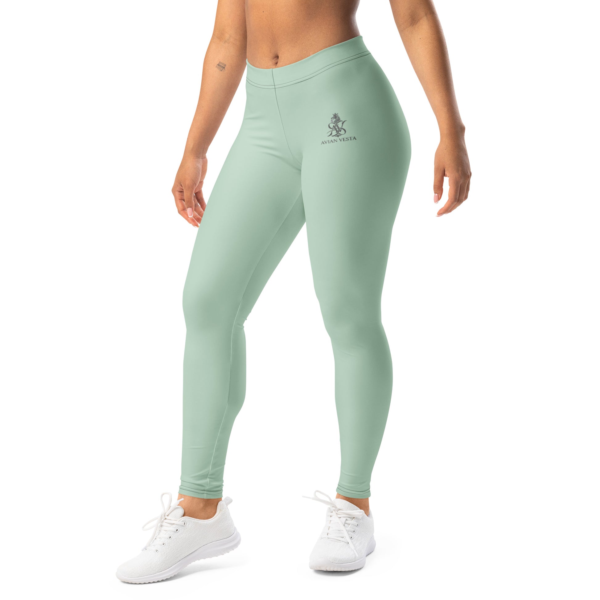 Avian Vesta Signature Edgewater women’s leggings with minimalist crest logo, front view