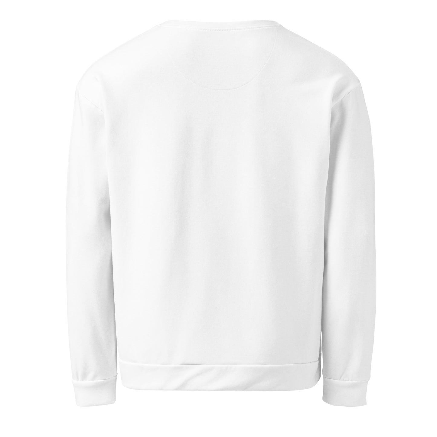 Back view of White Avian Vesta long sleeve shirt with black crest logo
