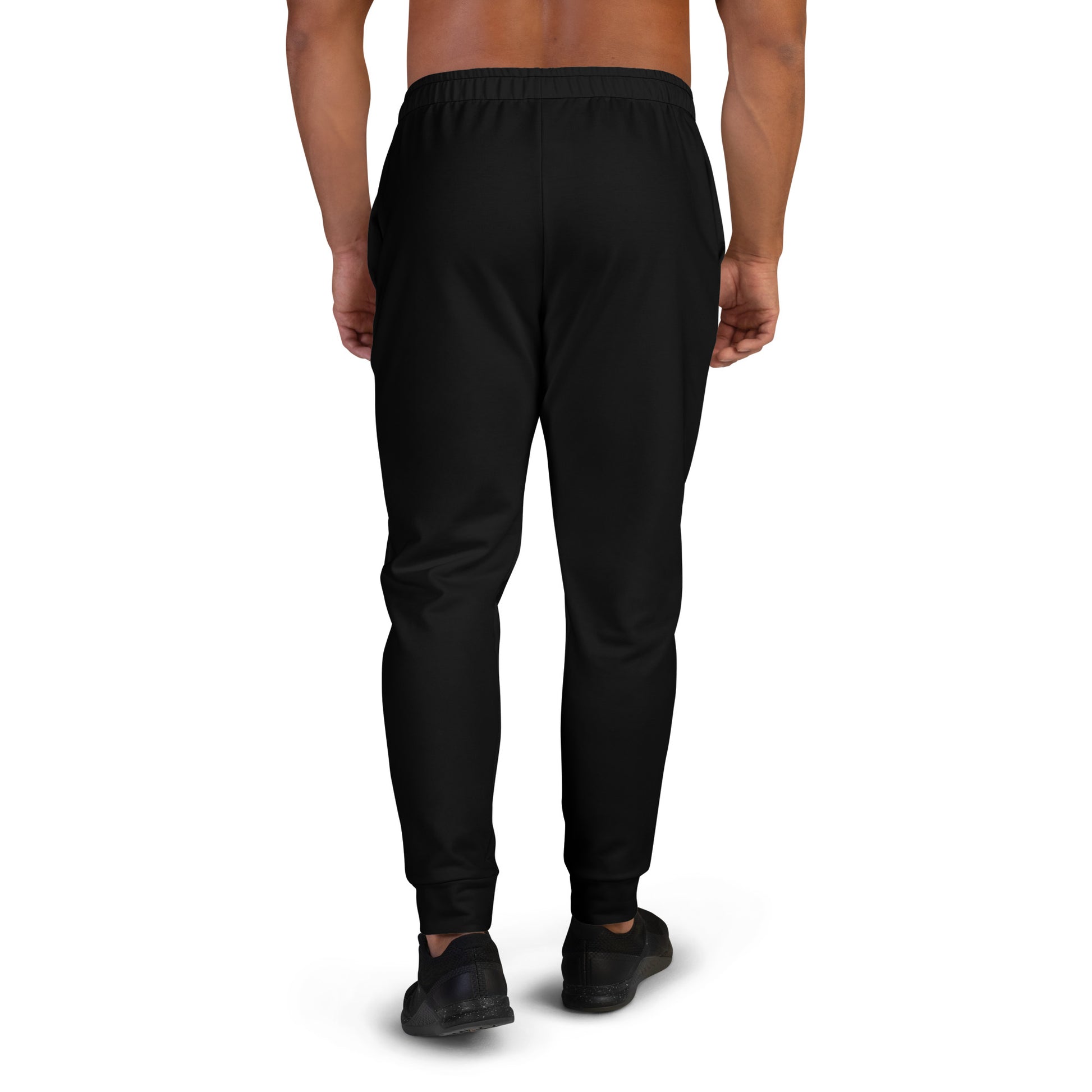 Back view of black Avian Vesta core joggers with tapered fit
