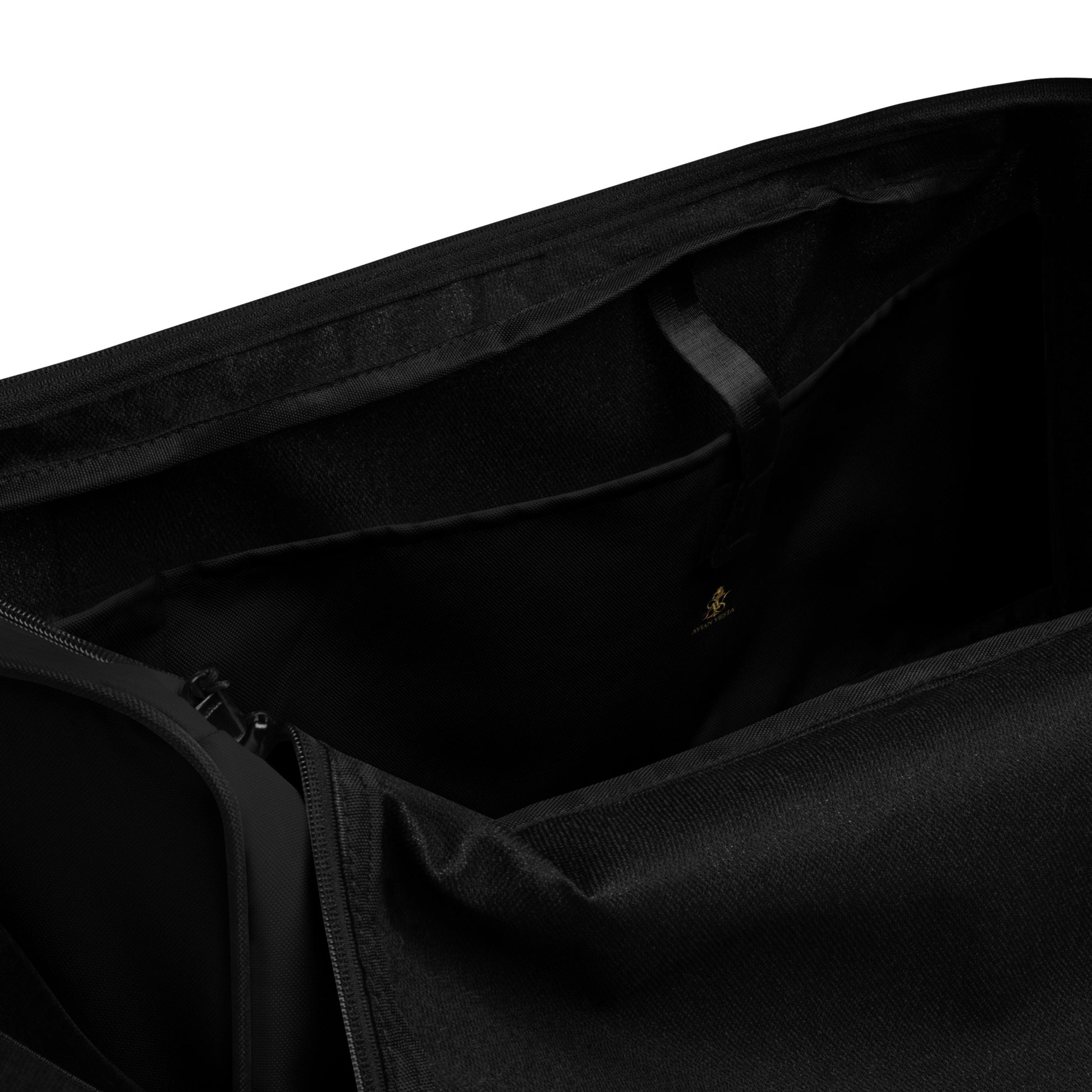 Black Avian Vesta duffle bag inside view 